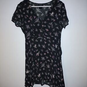 H&M Black and Purple Floral Blouse